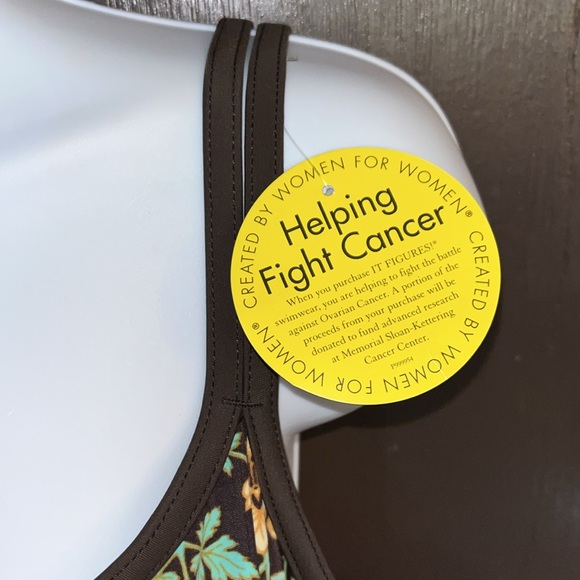 IT FIGURES! VINTAGE WOMEN’S CHOCOLATE FLORAL SWIM DRESS/SWIMSUIT (SZ. 22). - Picture 4 of 7